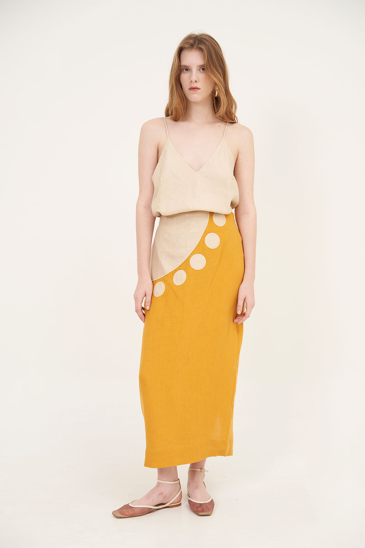 Saia Hermione Amarelo de Linho