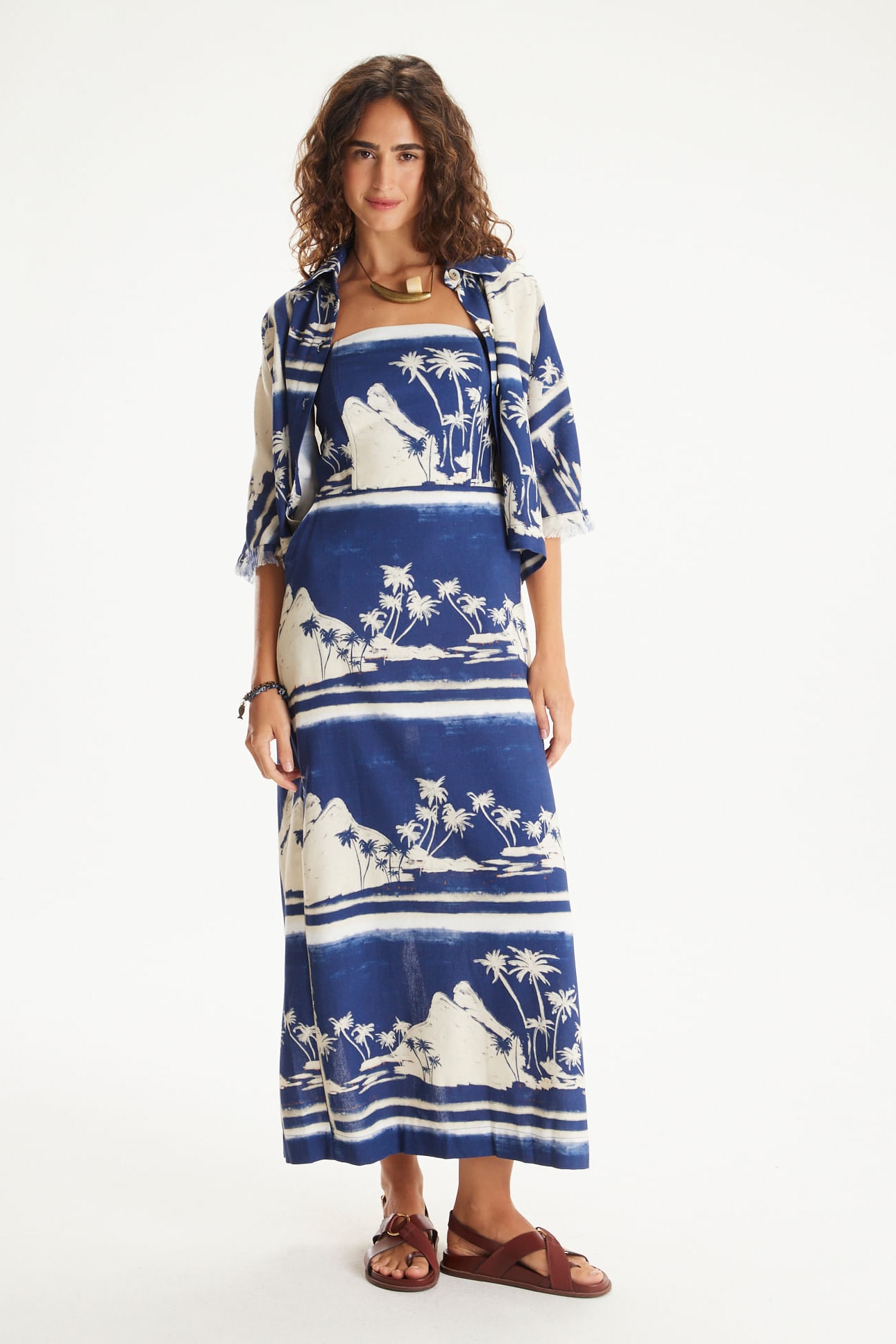 Vestido Linho Estampado Guanabara
