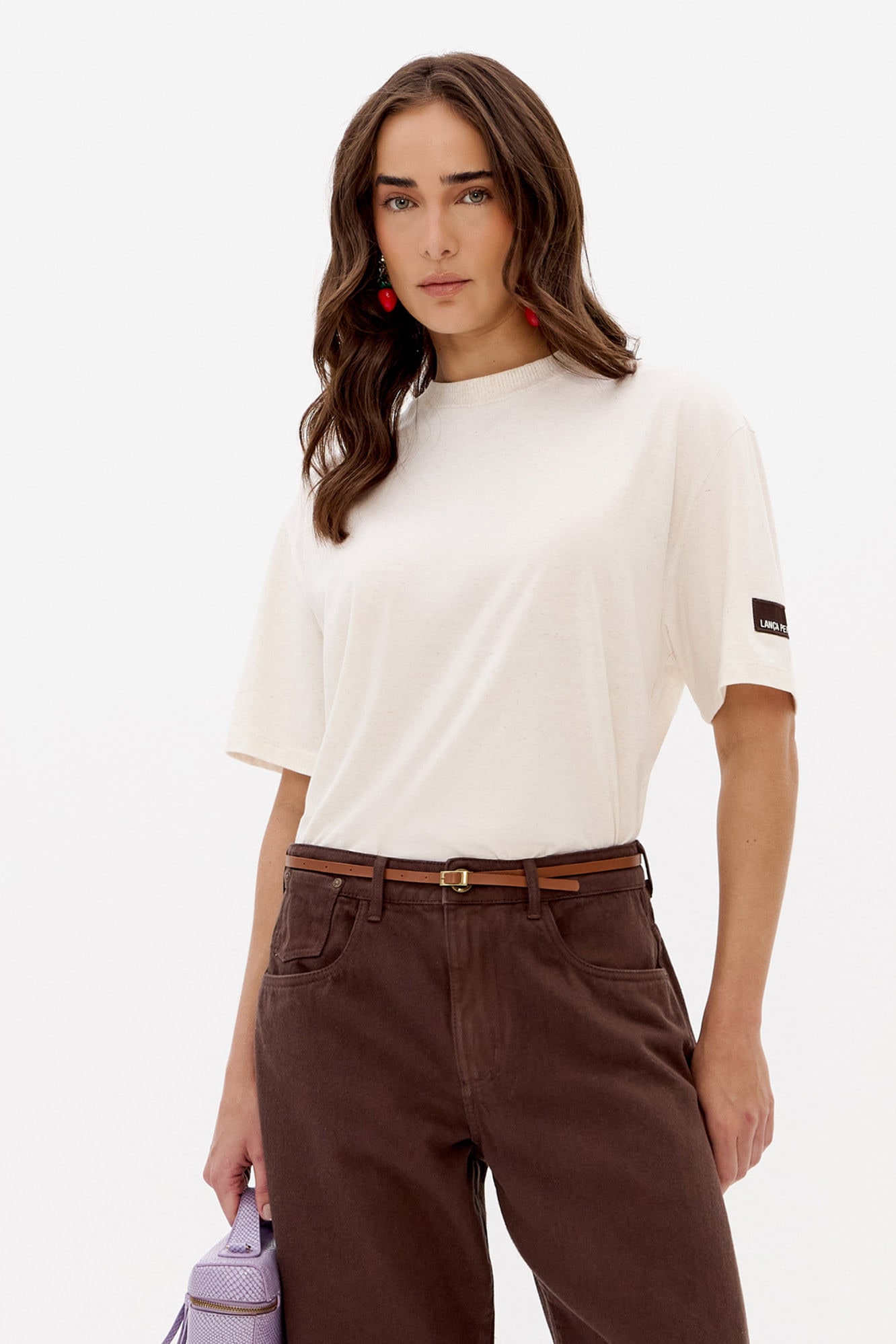T-Camisa Oversized com Linho