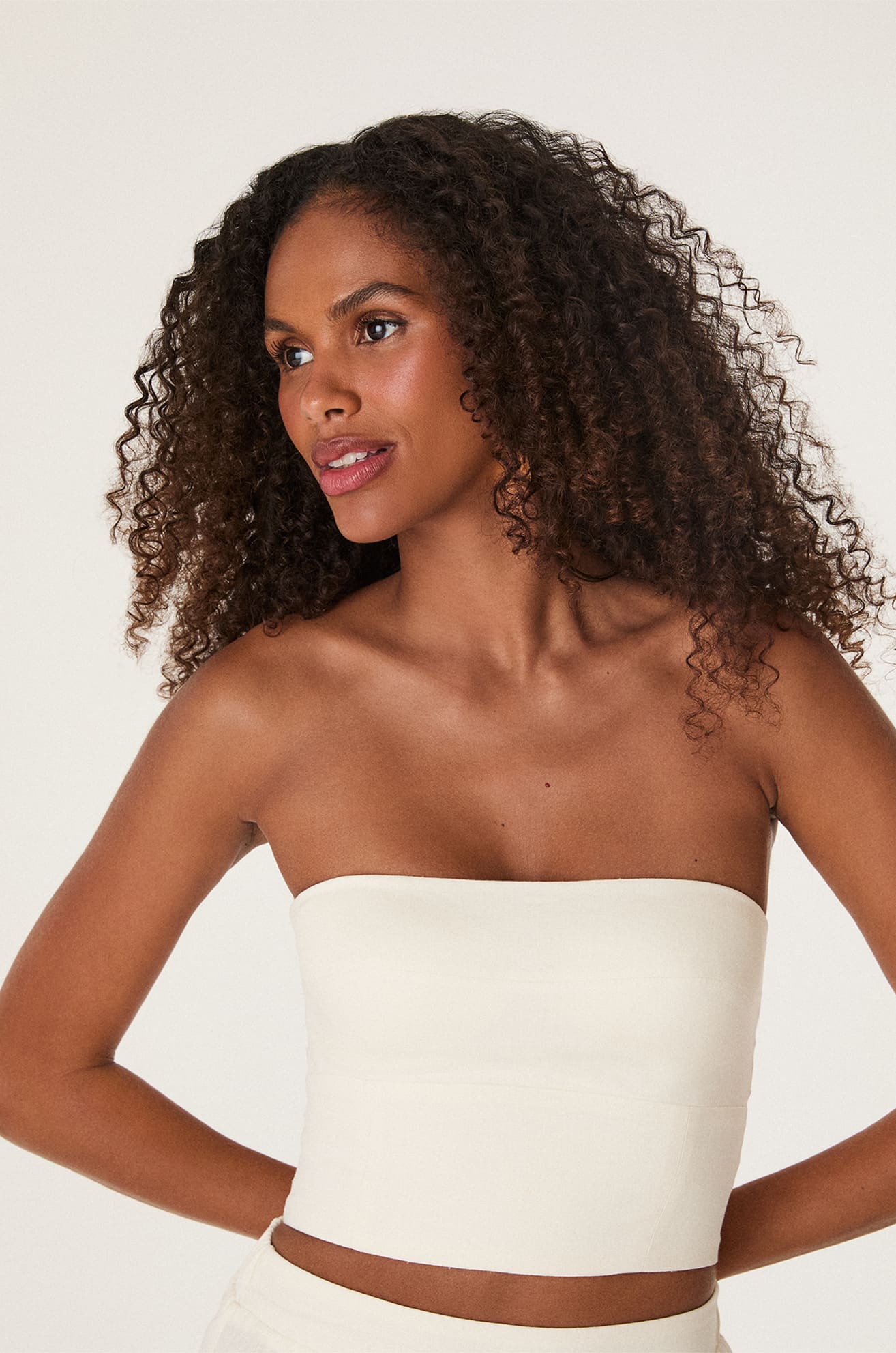 Top Danna Off-White de Linho