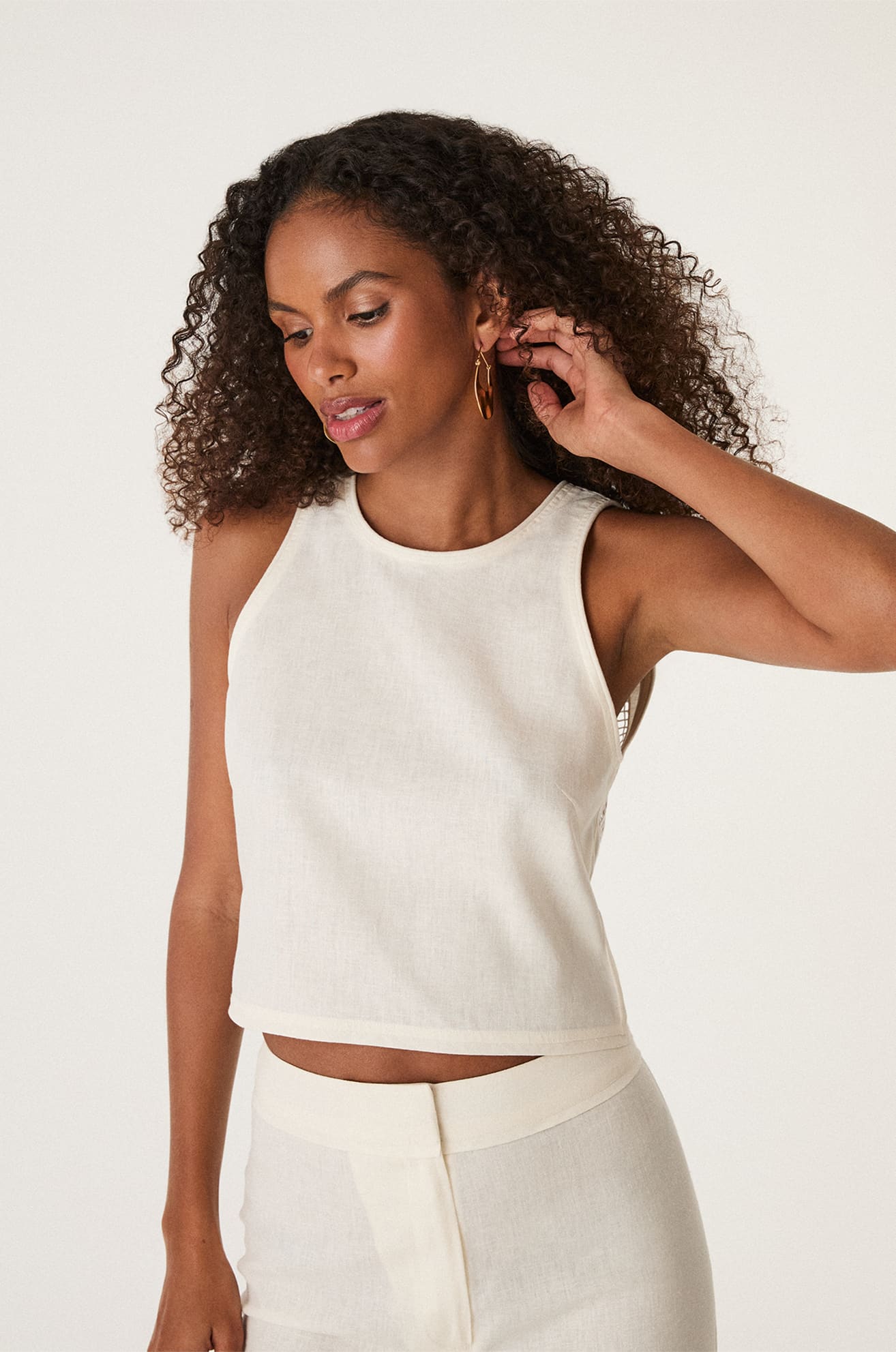 Blusa Danna Off-White de Linho