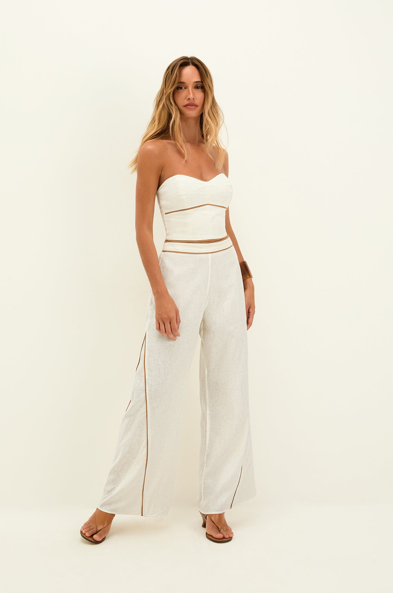 Calça Reta Iva Off-White de Linho