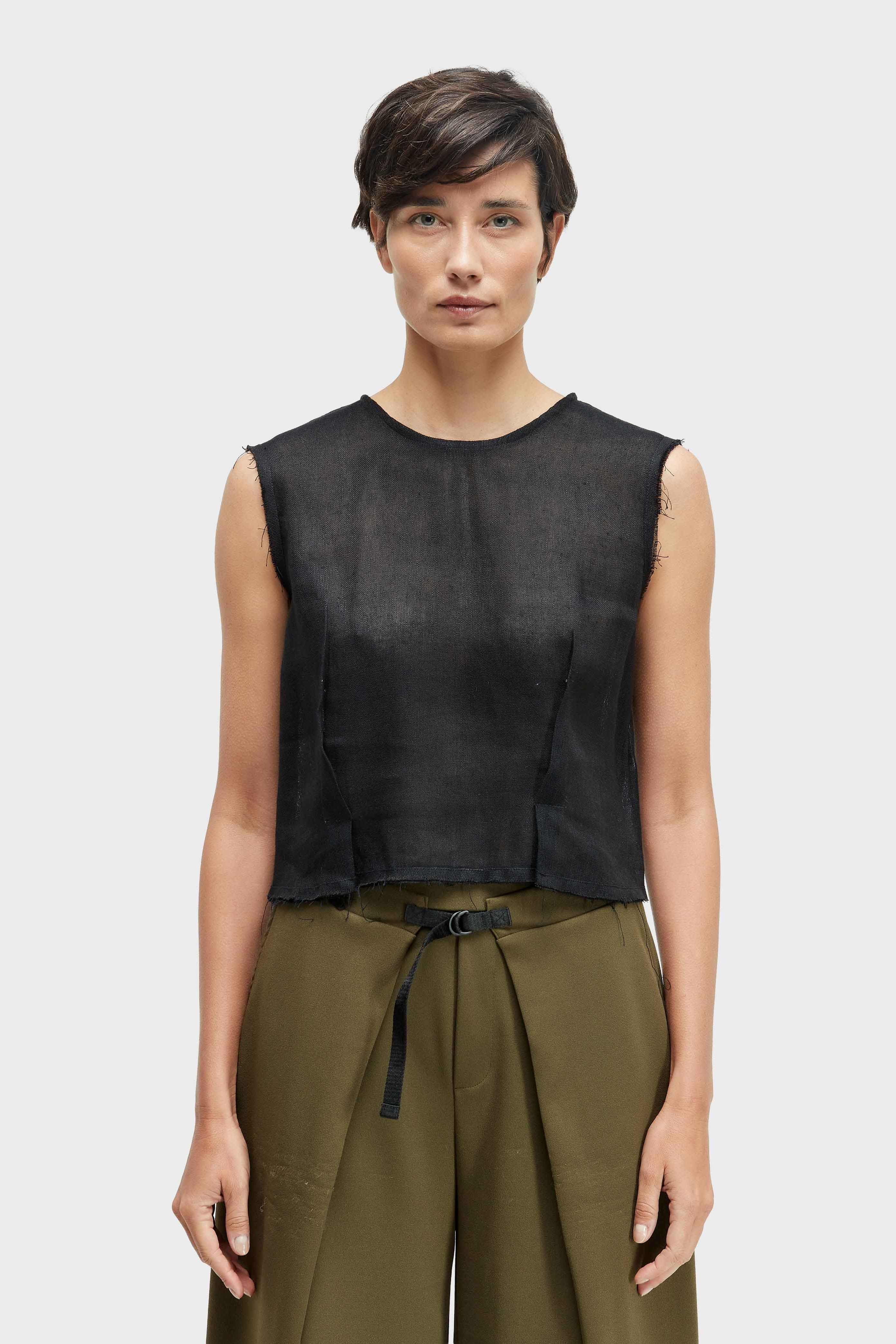 Blusa Sleeveess Pences Linho Reciclado