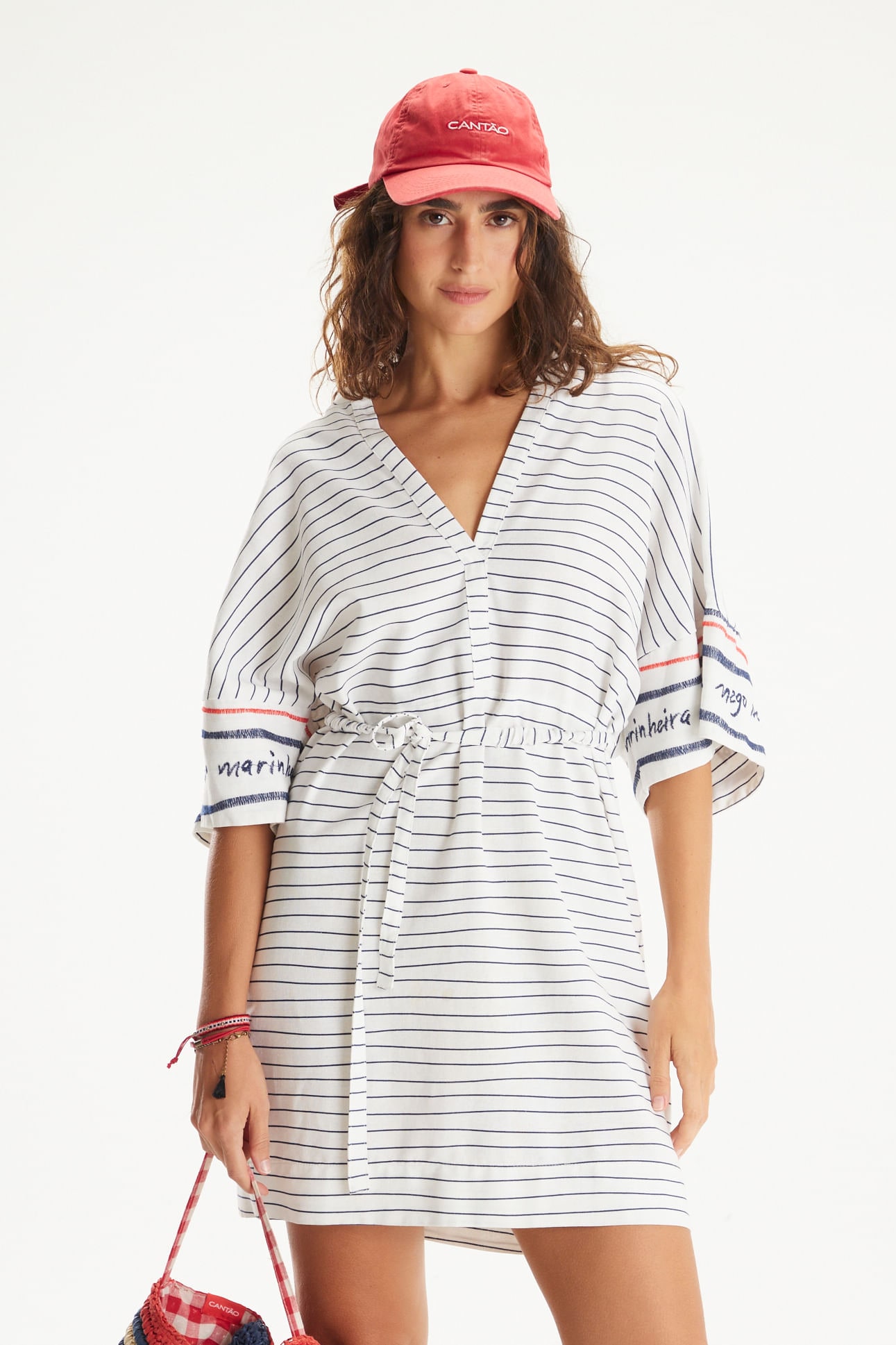 Vestido Linho Estampado Marinheiro Sol